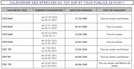 TCF Maroc 2010-2011