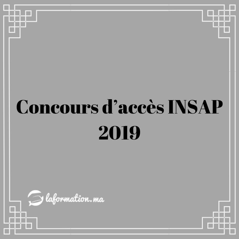 Concours d’accès INSAP 2019