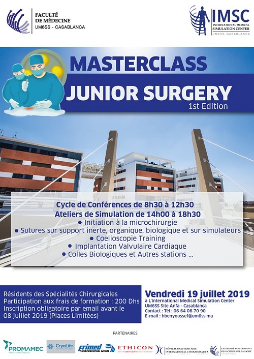 UM6SS  organise sa 1 ère édition du masterclass : Junior surgery