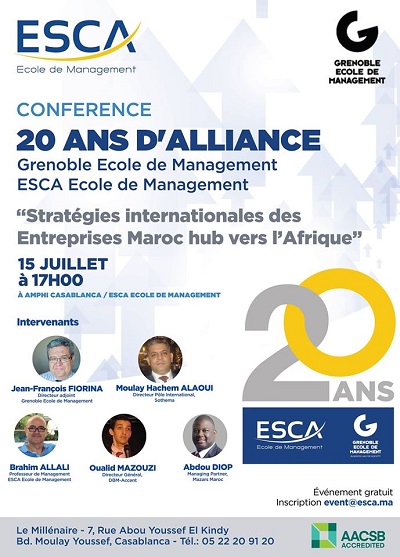ESCA organise la conférence « Stratégies Internationales des entreprises Maroc Hub Vers l’Afrique »