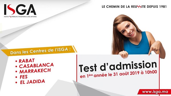 Inscriptions ouvertes session Août - ISGA 