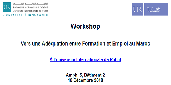 L'UIR organise un deuxième  workshop sous le thème : Formation et Emploi au Maroc