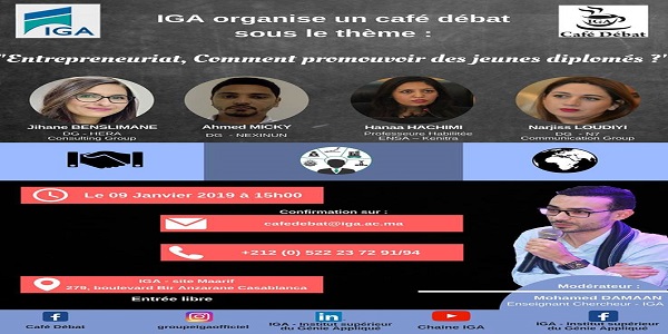 IGA Casablanca organise un café-débat le 9 janvier 2019