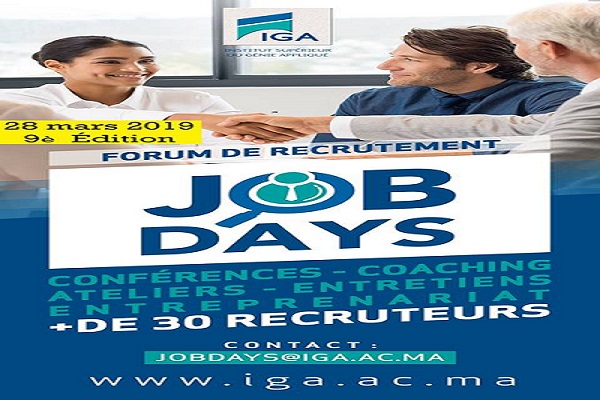 IGA Casablanca organise  la 9 ème édition du forum de recrutement